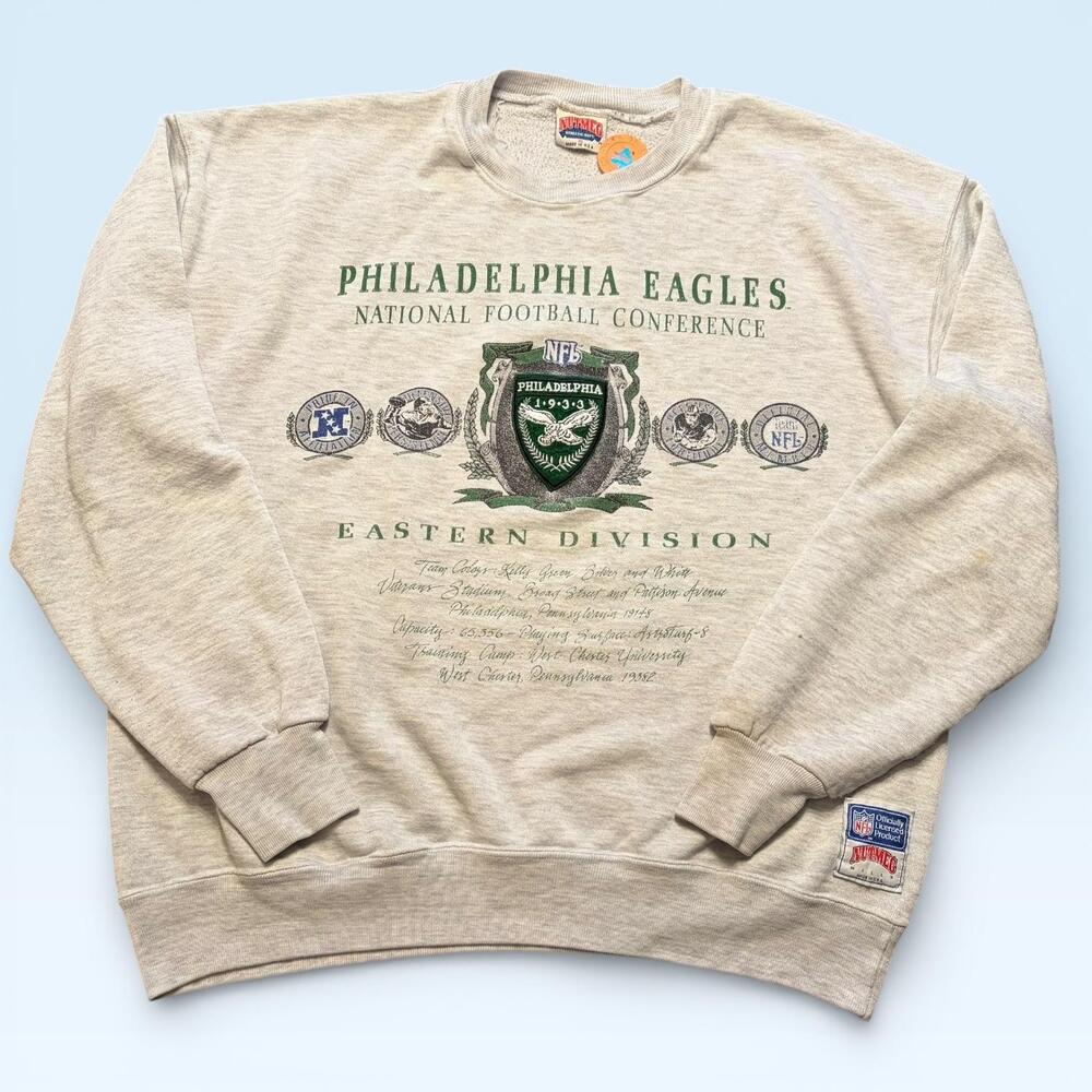 Vintage Philadelphia Eagles Sweatshirt Mens XL Gray NFL Football Nutmeg USA